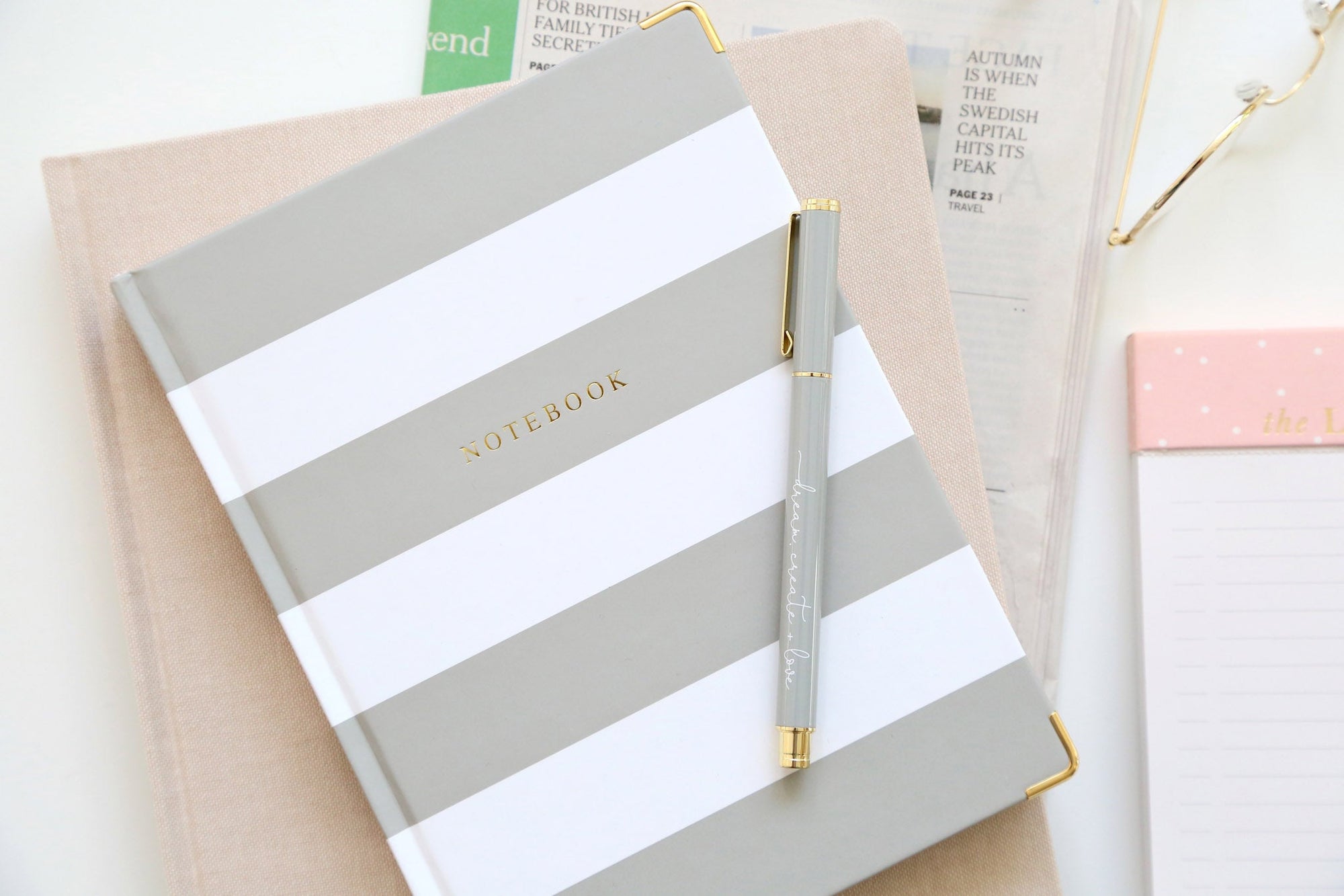 Notebook, Gray & White
