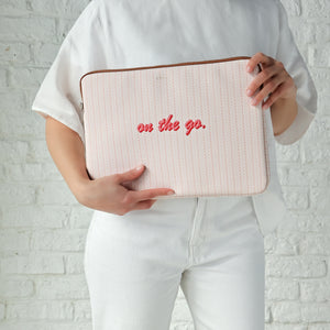 Laptop Case, Pink Leaves - On The Go