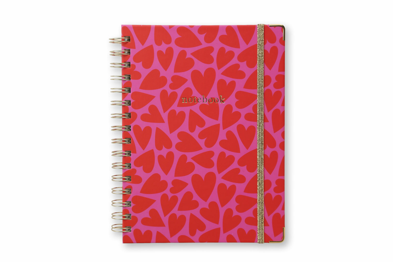 Spiral Notebook, Pink&Red Hearts