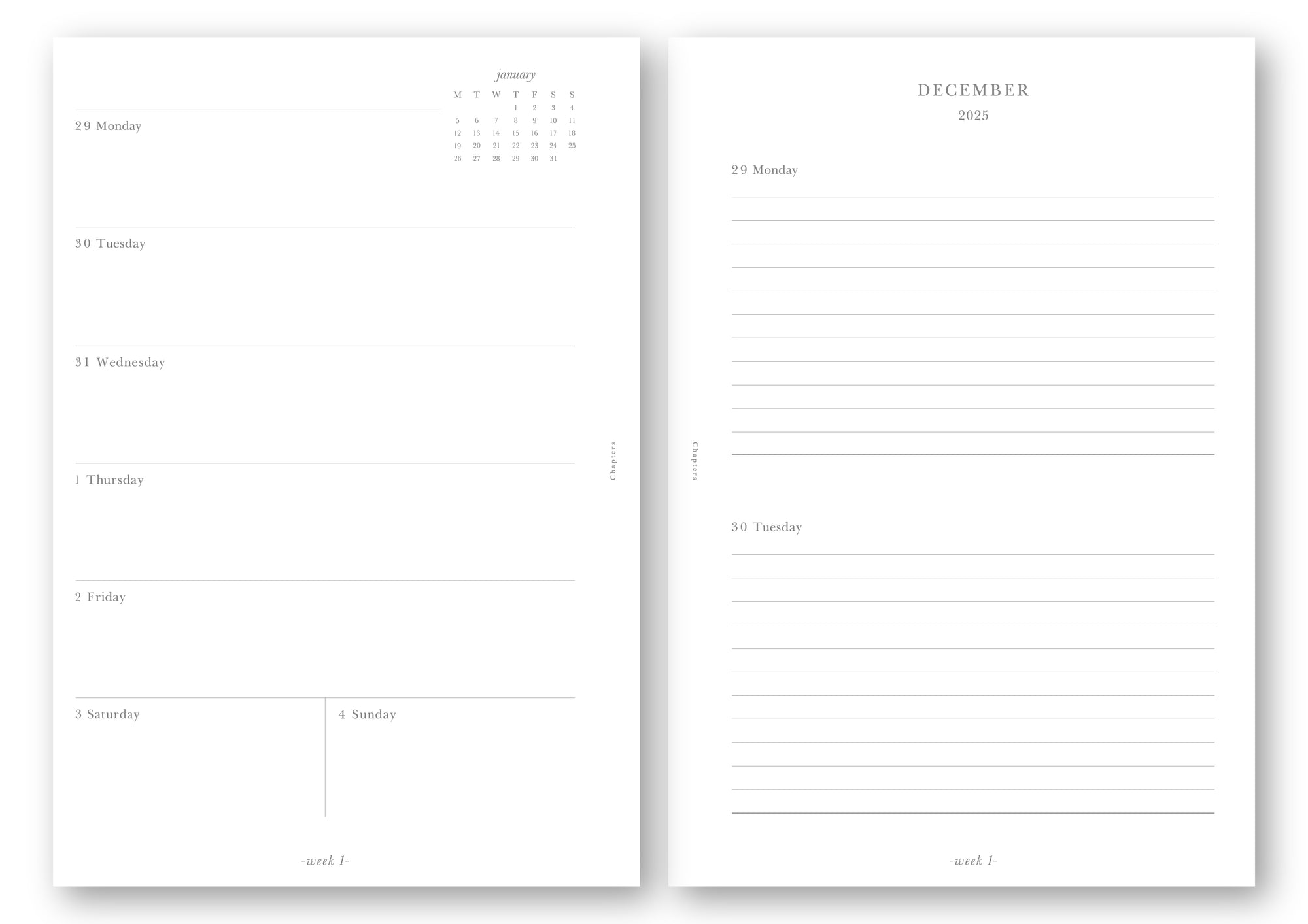 A5 Refill, Weekly - 2026