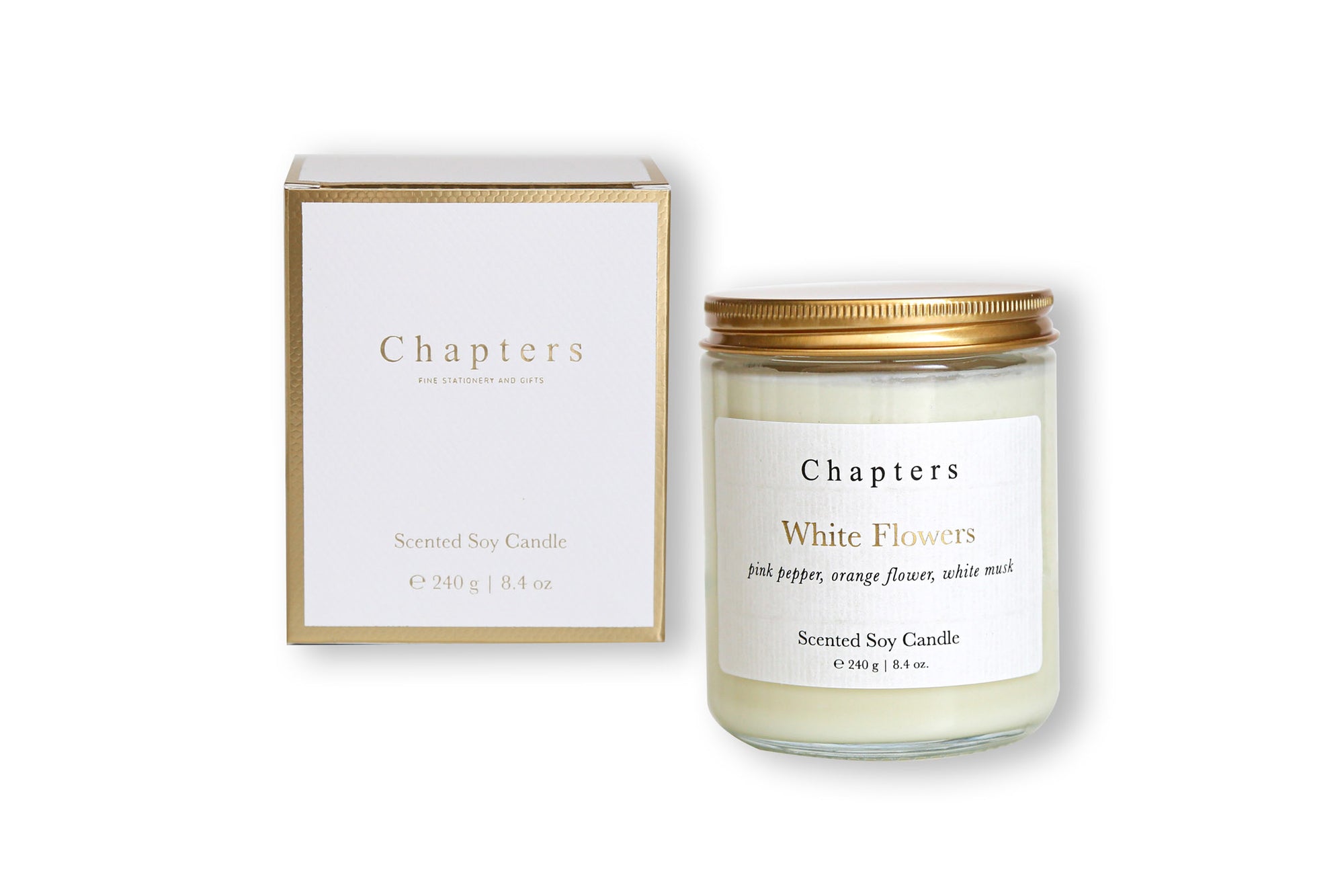 Basic Candle, White Flowers