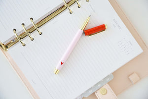 Premium Roller Pen, Pale Pink & Orange