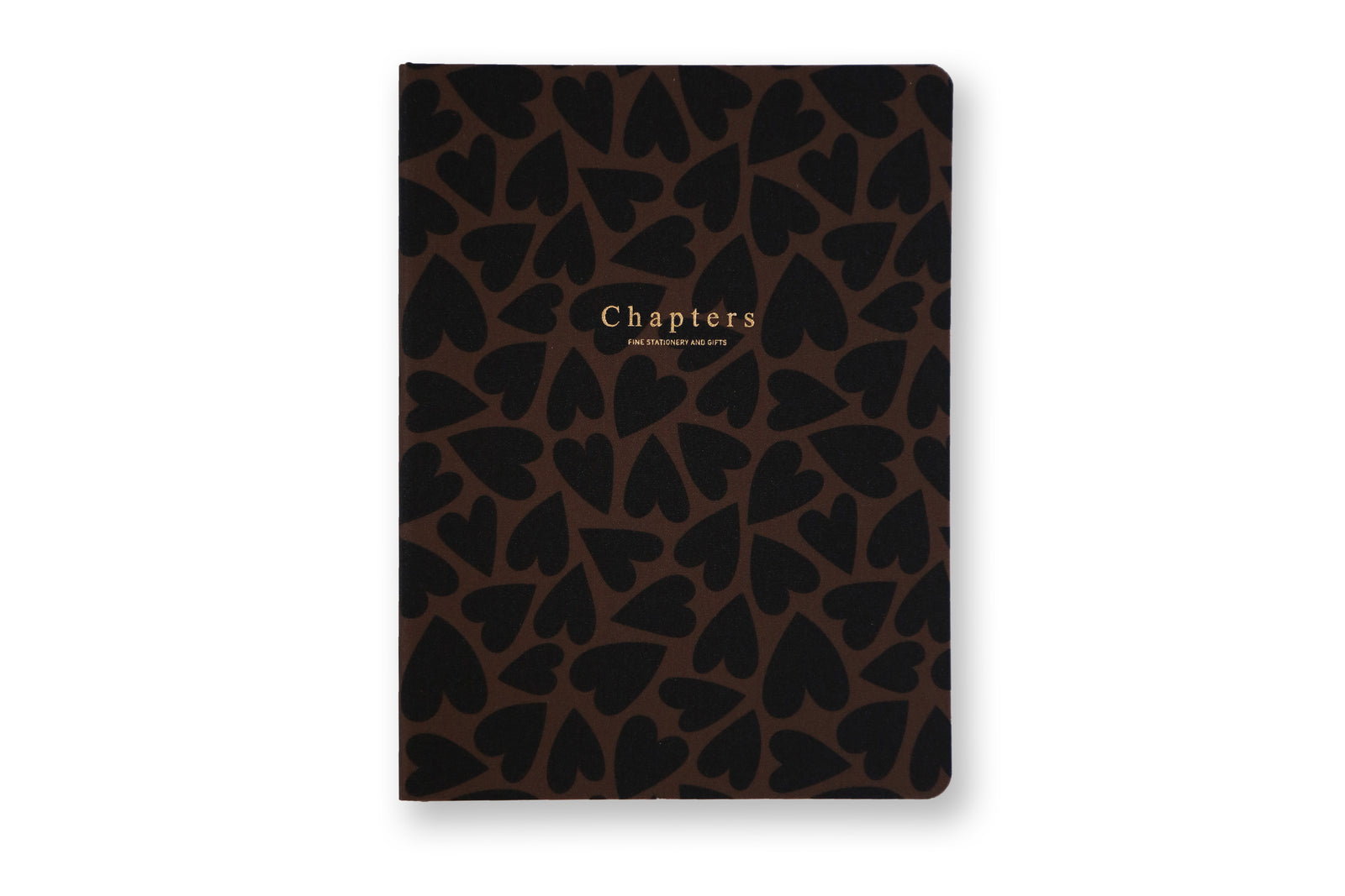 Canvas Notebook,  Black & Brown Hearts