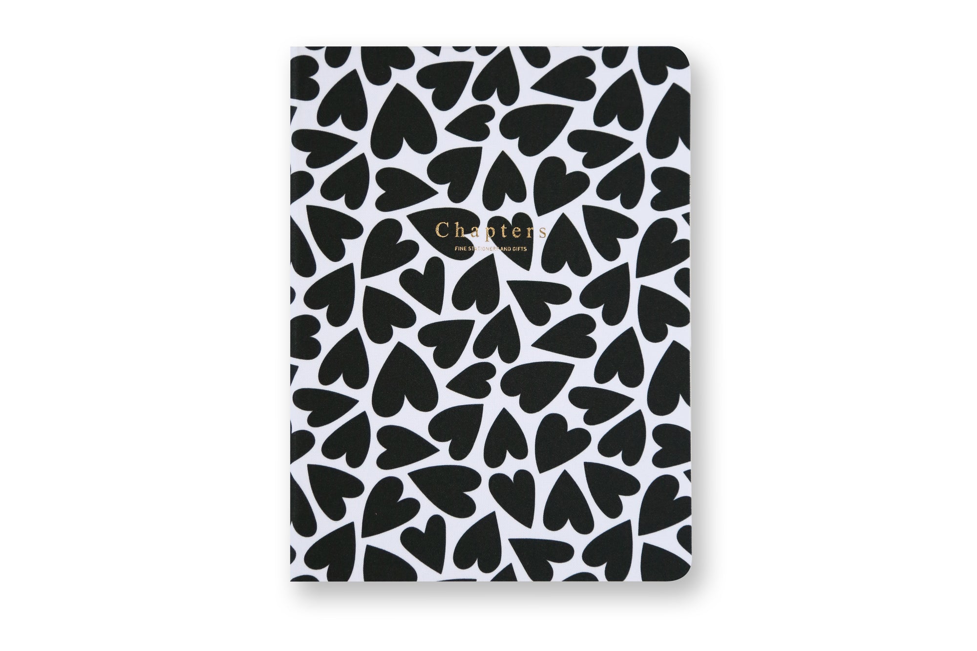 Canvas Notebook,  Black & White Hearts