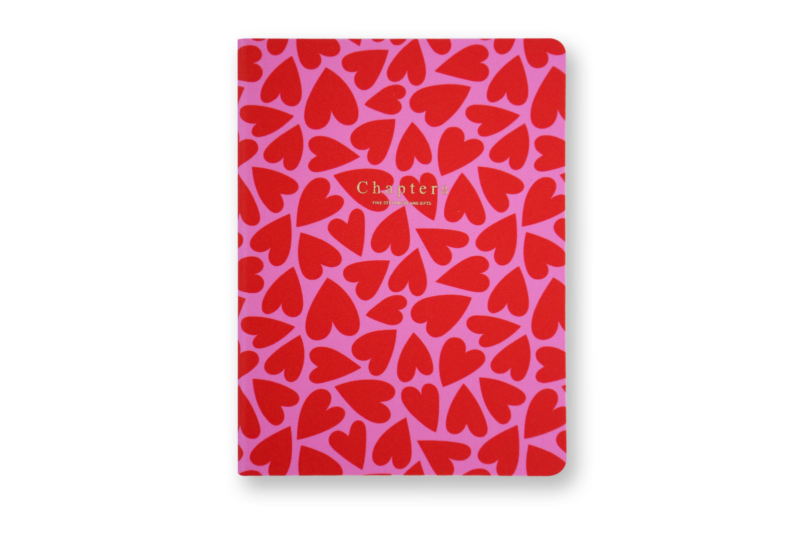 Canvas Notebook, Pink & Red Hearts