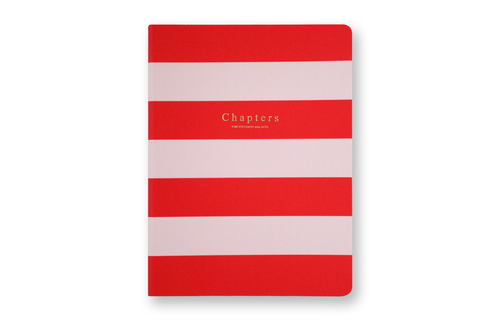 Canvas Notebook, Red & Pale Pink Stripes