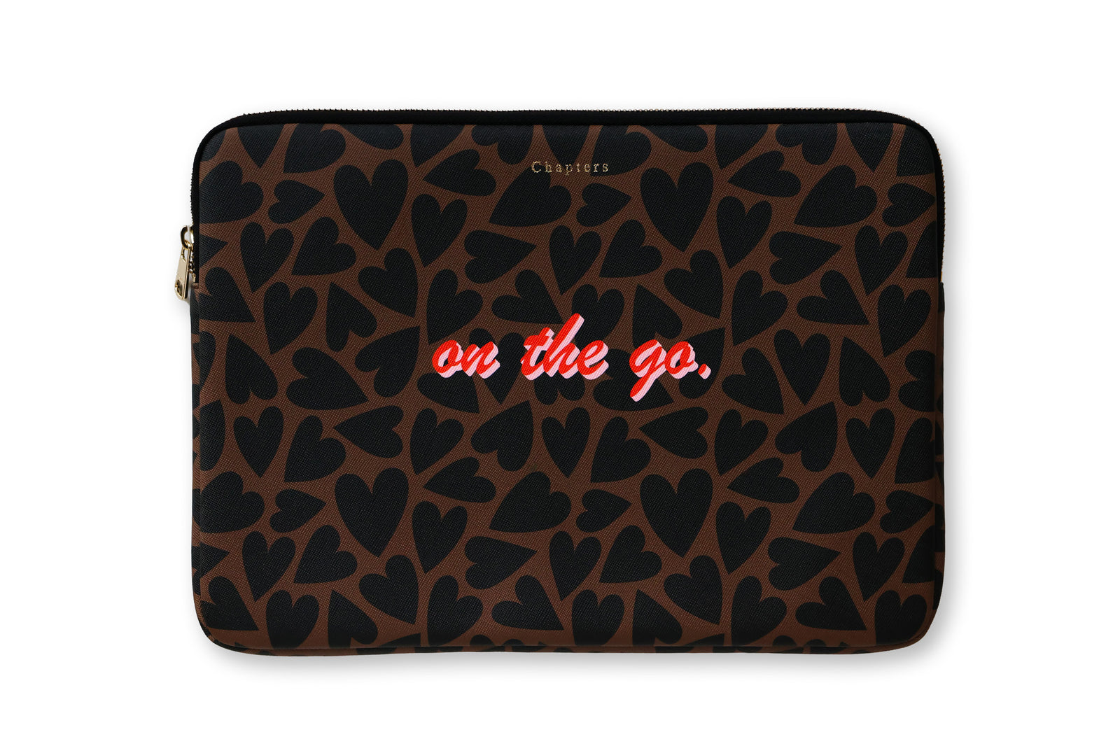 Laptop Case, Black&Brown Hearts - On The Go