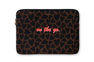 Laptop Case, Black&Brown Hearts - On The Go