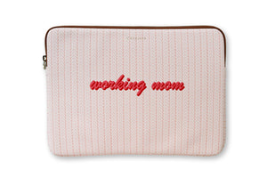 Laptop Case, Pink Leaves - Working Mom