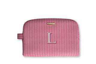 Toiletry Bag, Pink Stripes