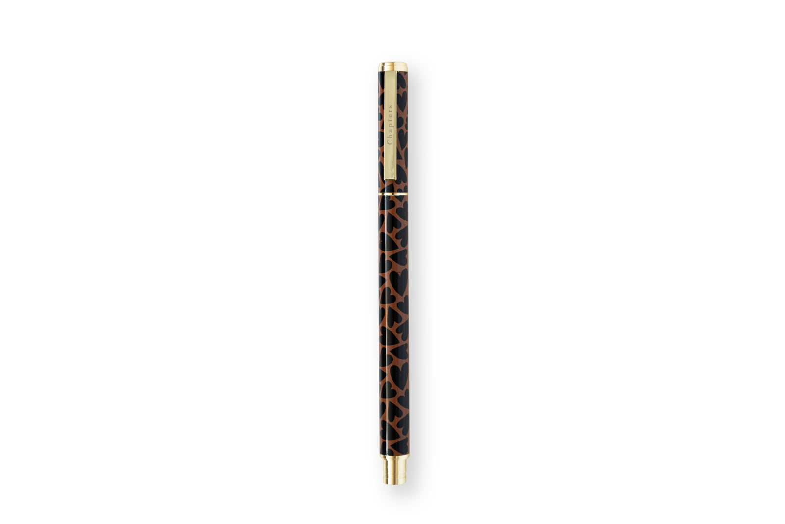 Premium Roller Pen, Black & Brown Hearts