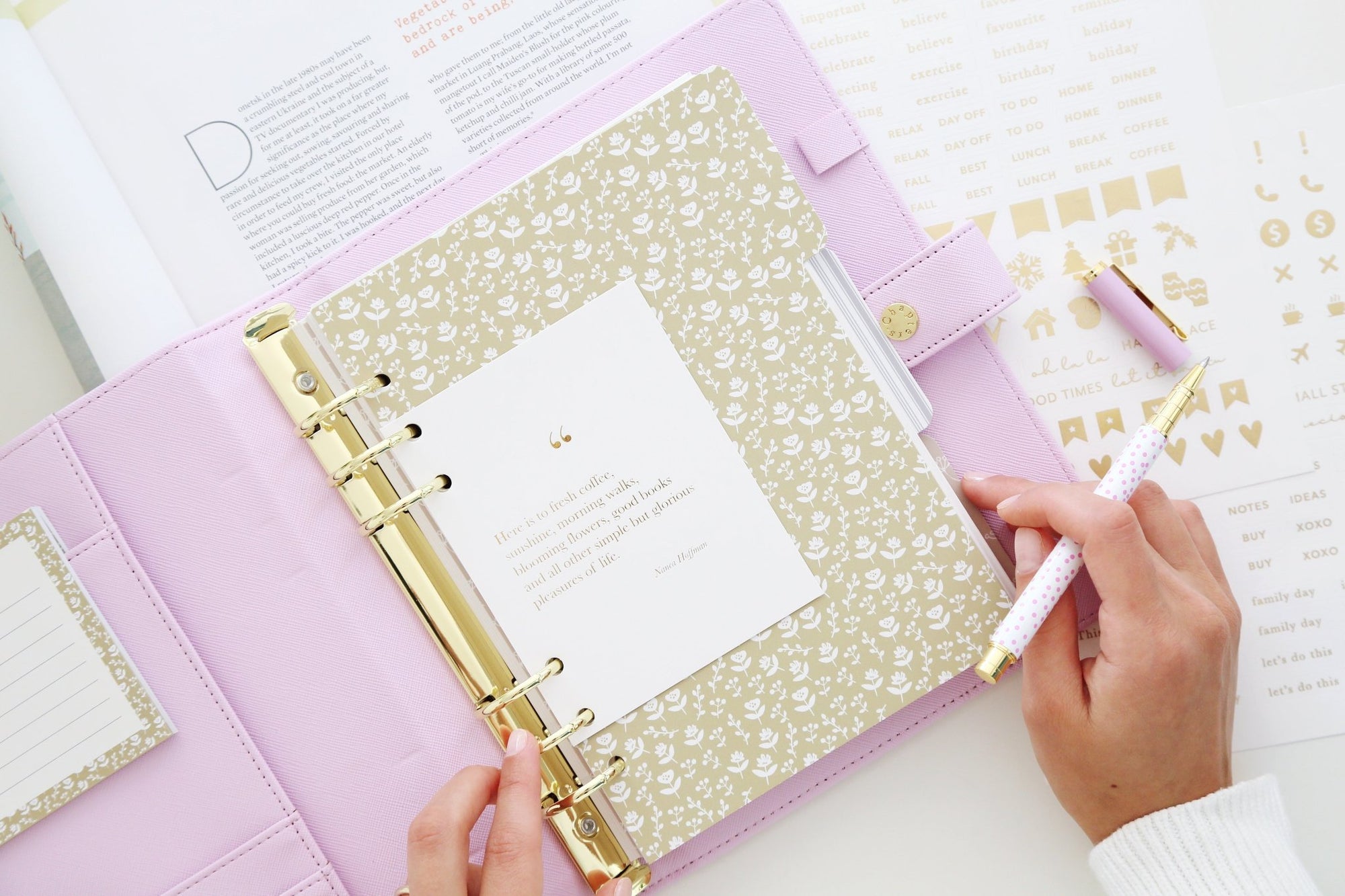 A5 Undated Planner, Lilac Polka