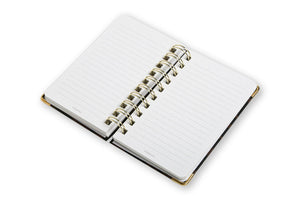 Mini Spiral Notebook, Black&Brown Hearts