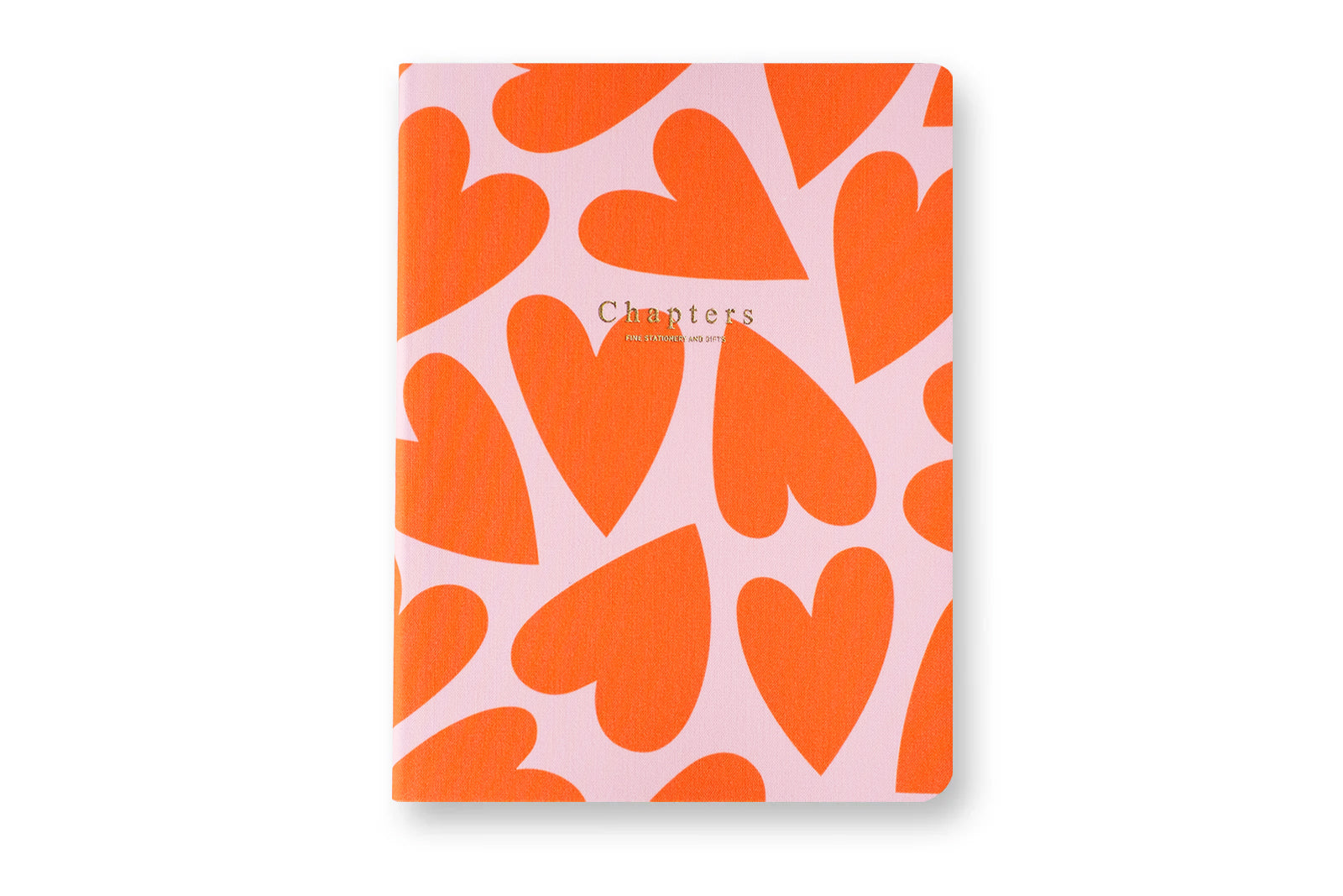 Canvas Notebook, Pink & Orange Hearts