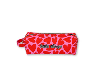 Pencil Case, Pink & Red Hearts