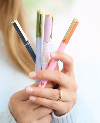 Premium Roller Pen, Lilac Polka