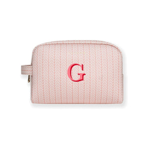 Toiletry Bag, Pink Leaves