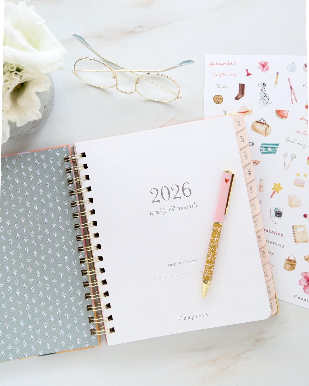 Spiral Weekly Planner, Bloom