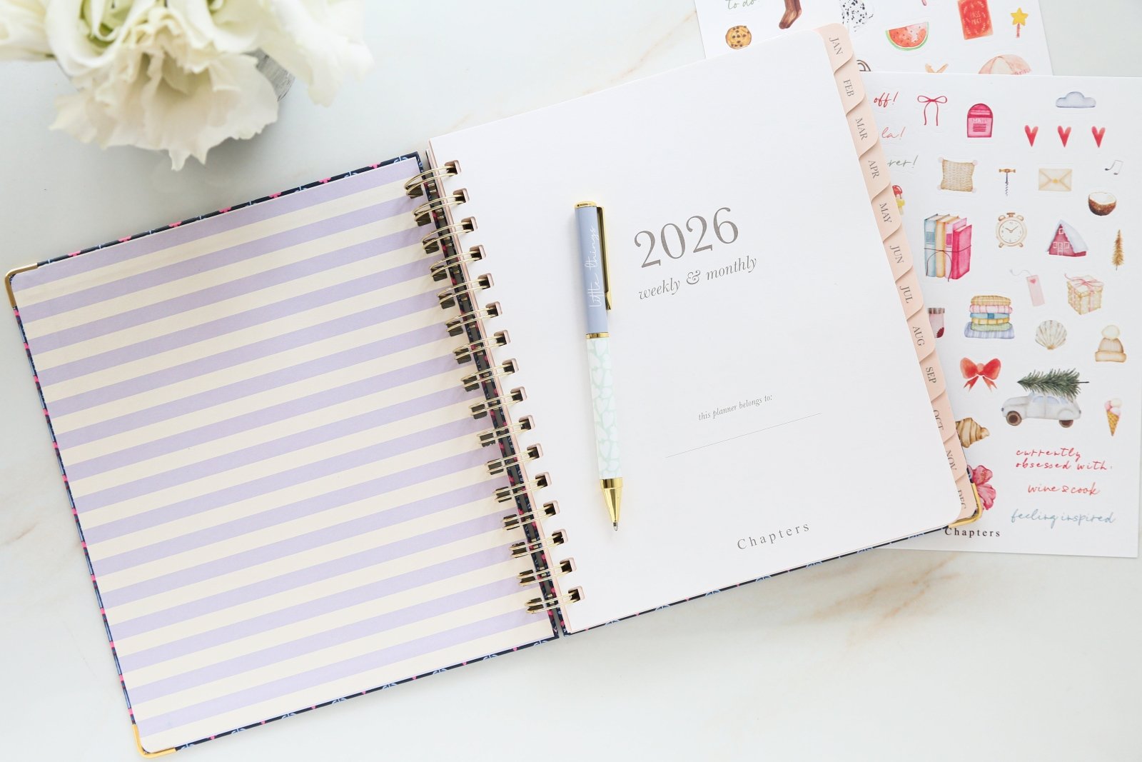 Spiral Weekly Planner, Ditsy