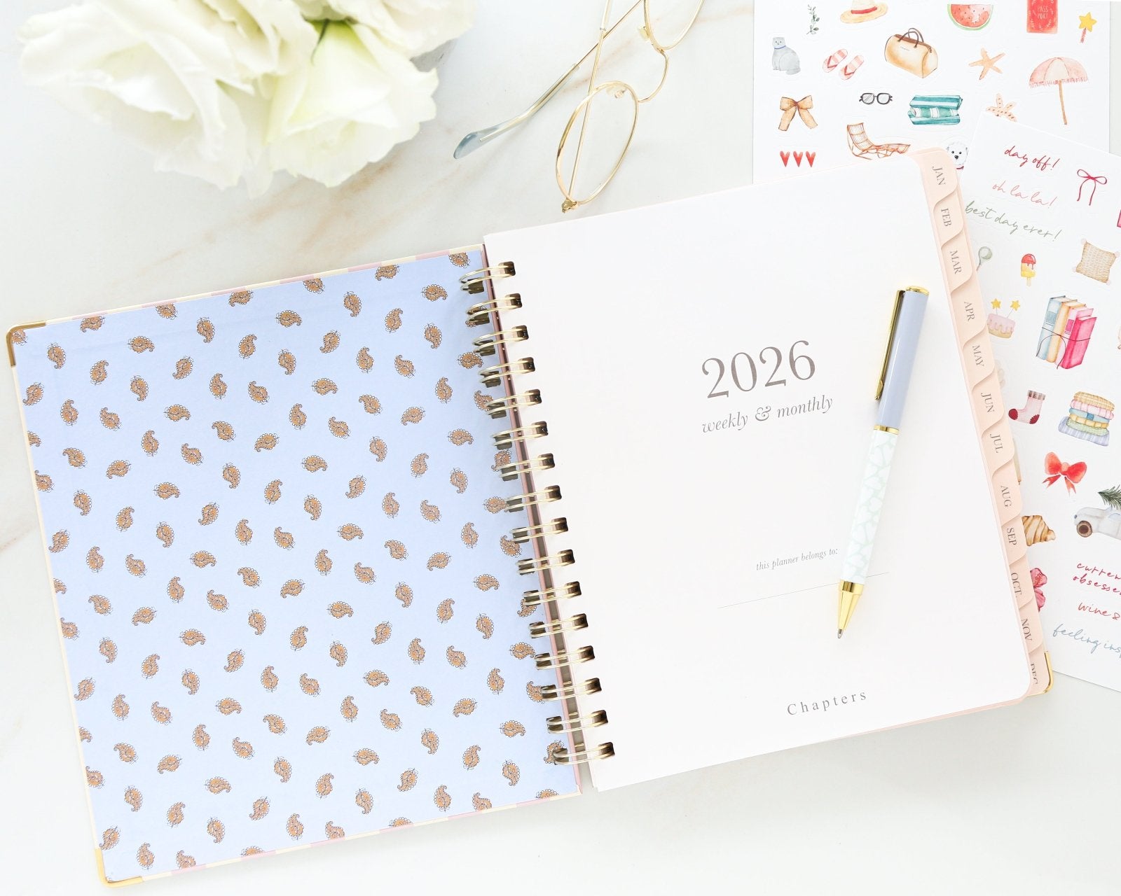 Spiral Weekly Planner, Marshmallow