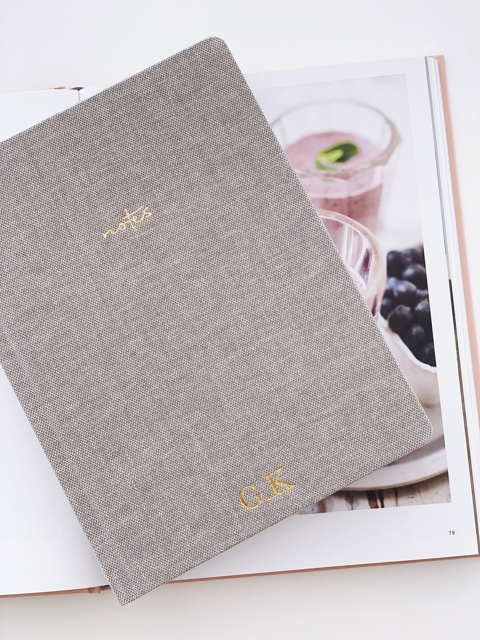 Linen Notebook, Gray