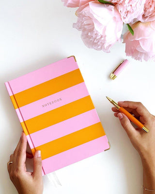 Hardcover Notebook, Pink & Orange
